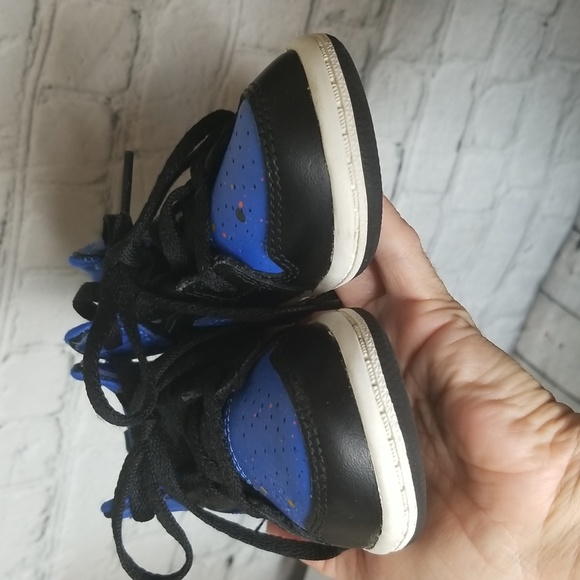 Jordan 1 Mid Hyper Paint Splatter 7C Toddler Blue Black - Picture 6 of 16